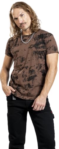 black-premium-by-emp-t-shirt-herren-braun-allover-print image 7