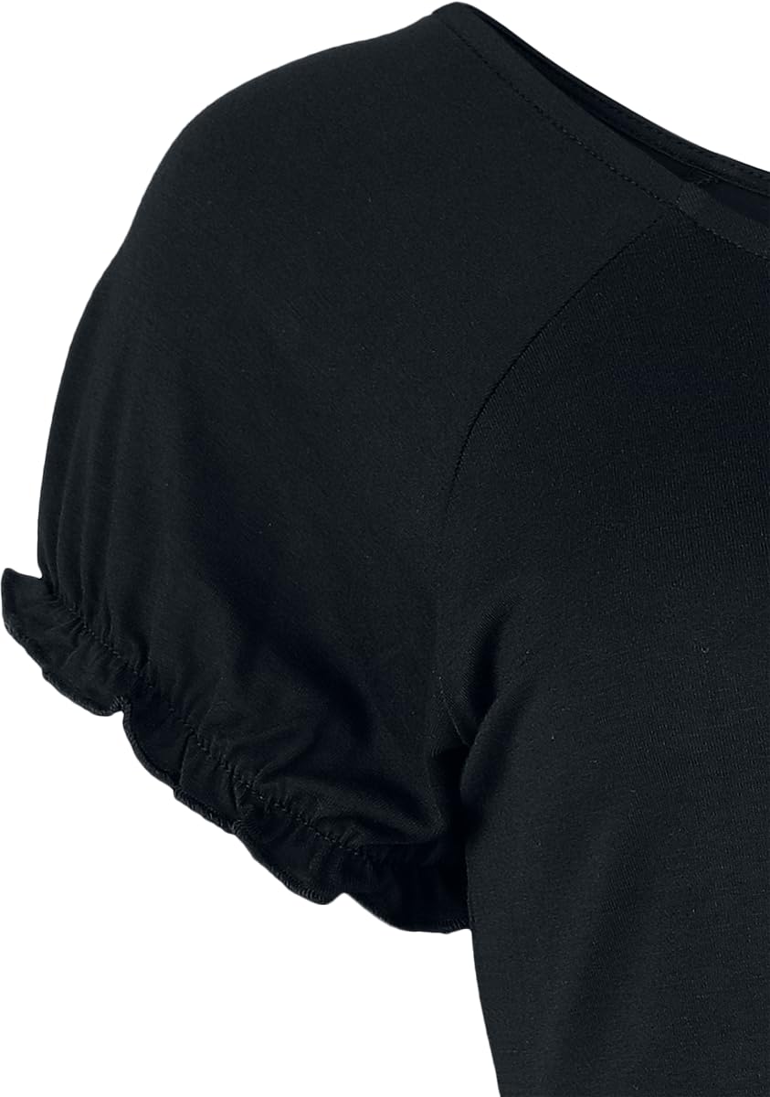 red-by-emp-schwarzes-basic-t-shirt-mit-r-schen-elastisch image 5