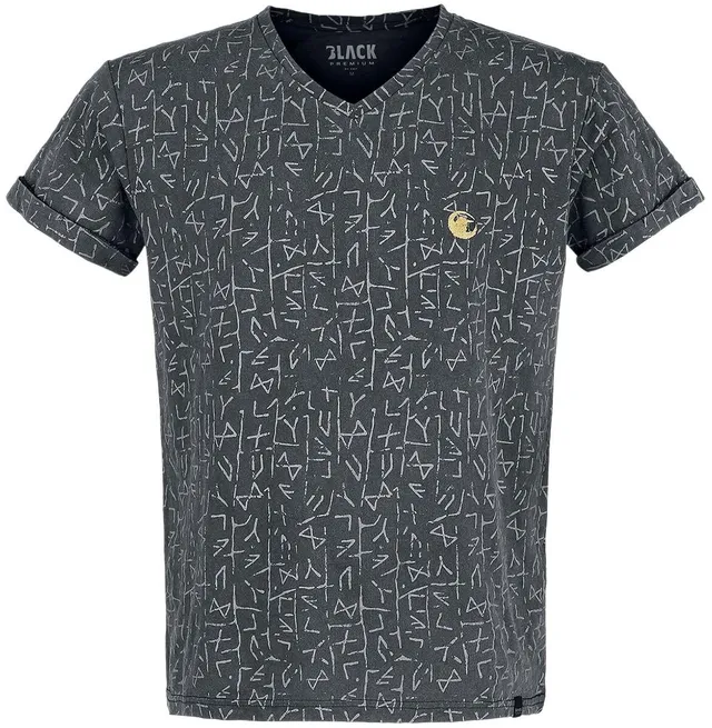 black-premium-by-emp-t-shirts-graues-rabenprint-t-shirt image 1