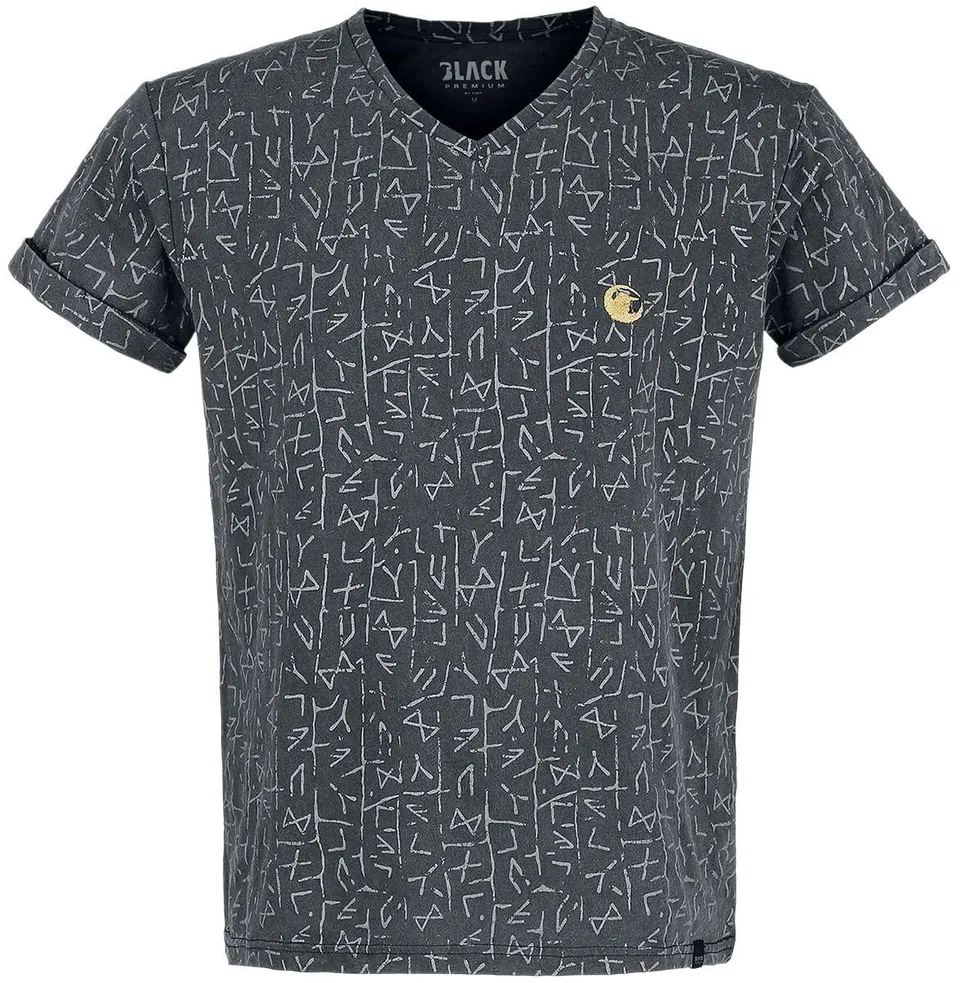 black-premium-by-emp-t-shirts-graues-rabenprint-t-shirt image 1