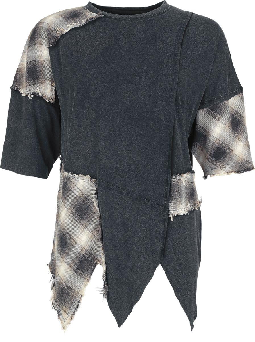 black-premium-by-emp-essential-check-oversize-t-shirt-schwarz image 1