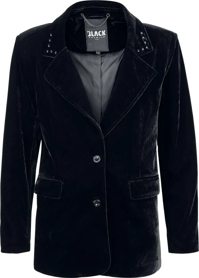 black-premium-essential-samtblazer-damen-blazer-schwarz image 1