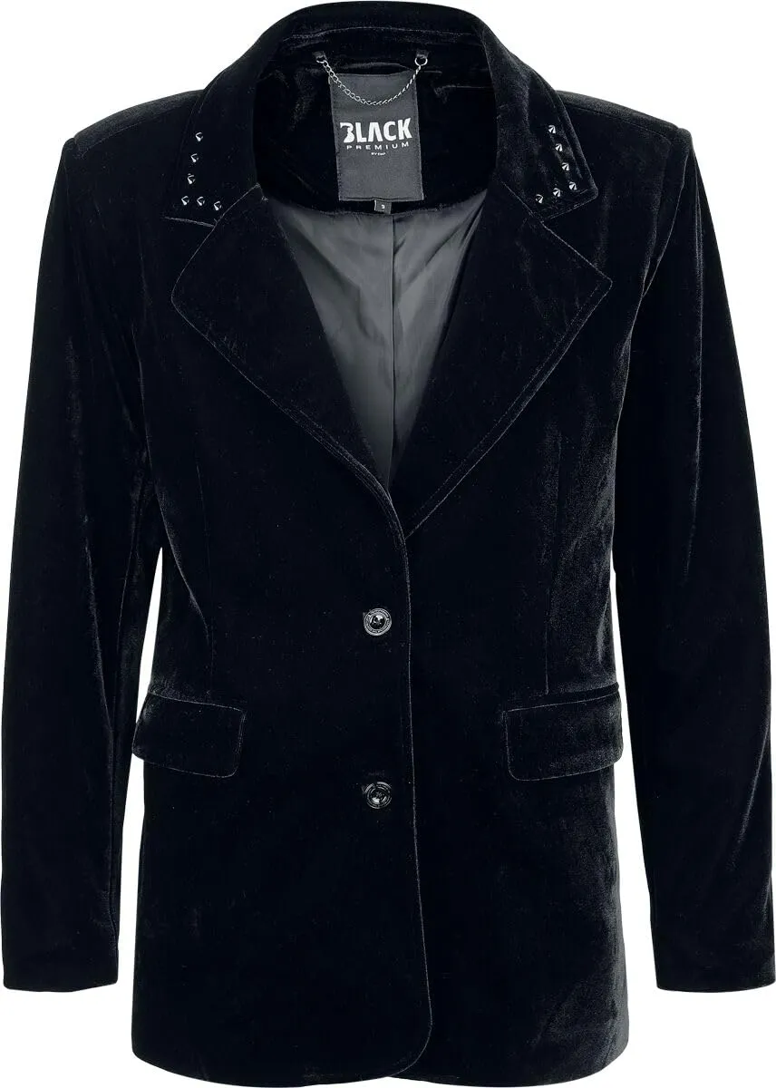 black-premium-essential-samtblazer-damen-blazer-schwarz image 1