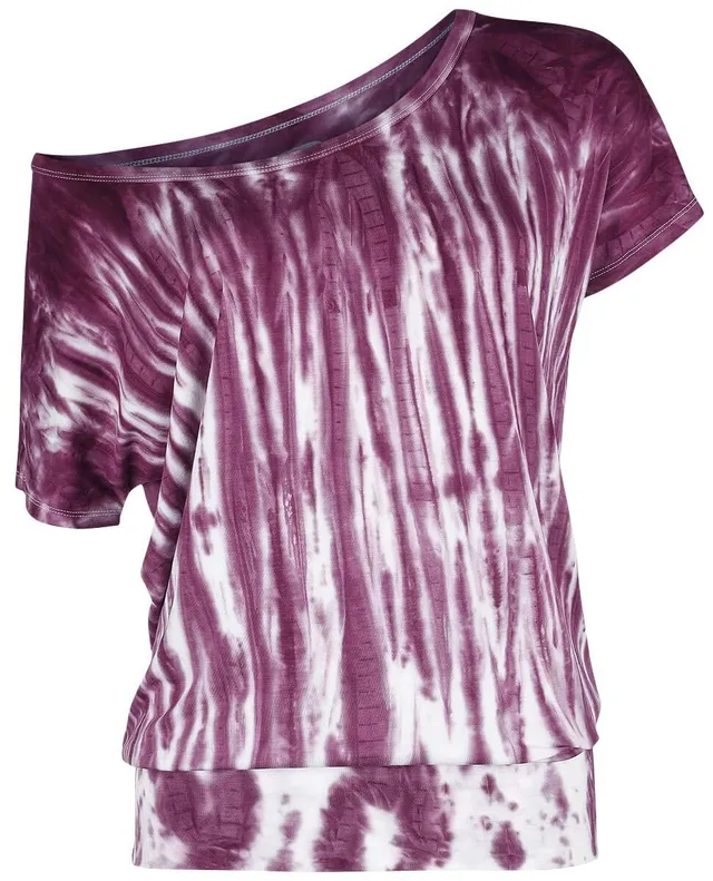 red-by-emp-batik-t-shirt-damen-wei-lila-locker image 1