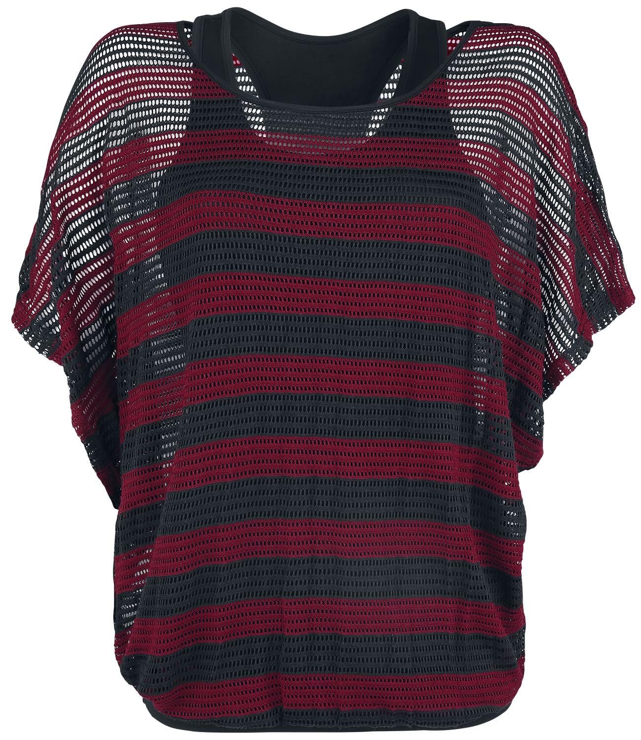 black-premium-by-emp-fledermaus-rmel-t-shirt-damen-rot-schwarz-mit-top image 1
