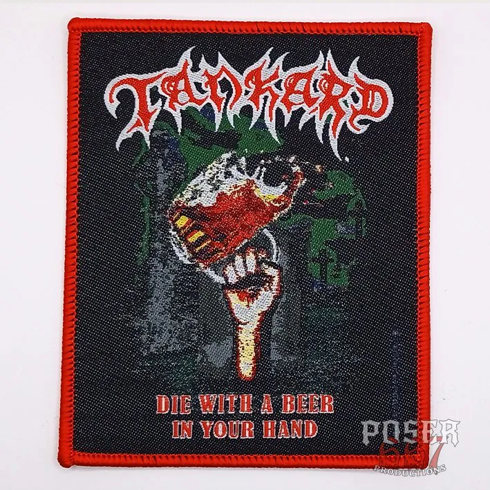 tankard-die-with-a-beer-in-your-hand-patch-10-cm-schwarz image 1