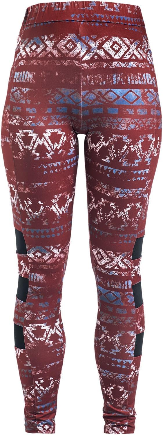 red-by-emp-hosen-damen-leggings-rot-allover-print-mesh image 1