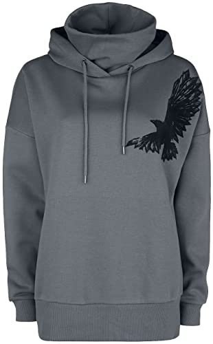 black-premium-by-emp-kapuzenpullover-damen-grau-gr-l-mit-kragen image 6