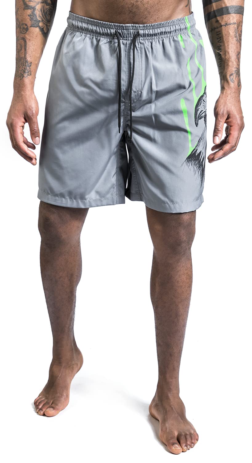 red-by-emp-badeshorts-herren-grau-adler-print image 4