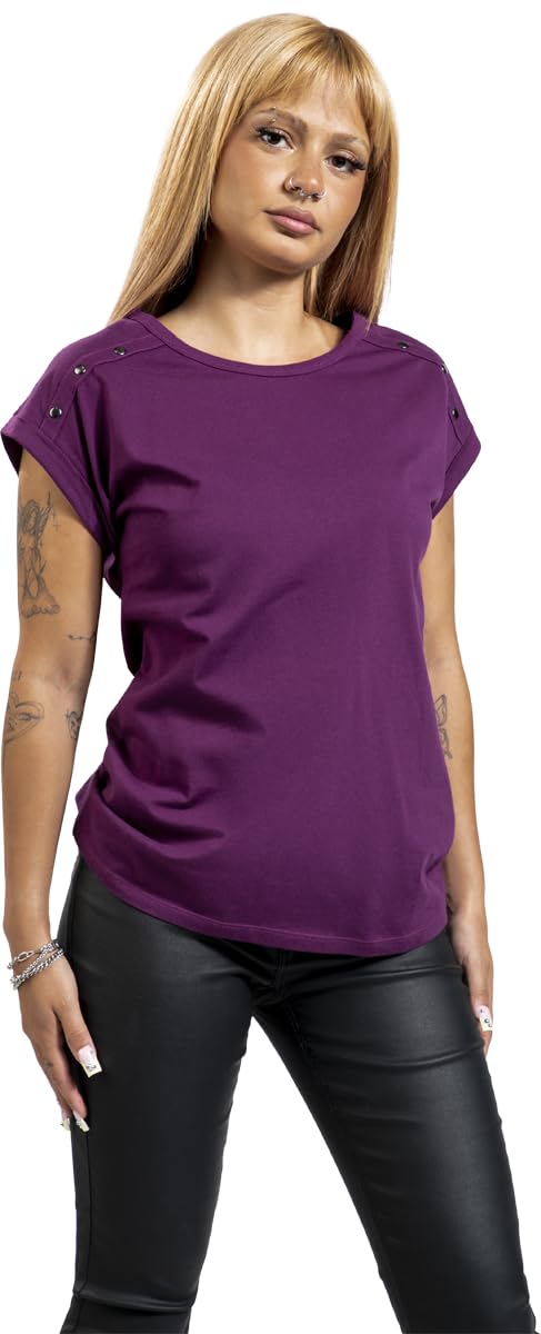 red-by-emp-damen-t-shirt-lila-mit-nieten image 2