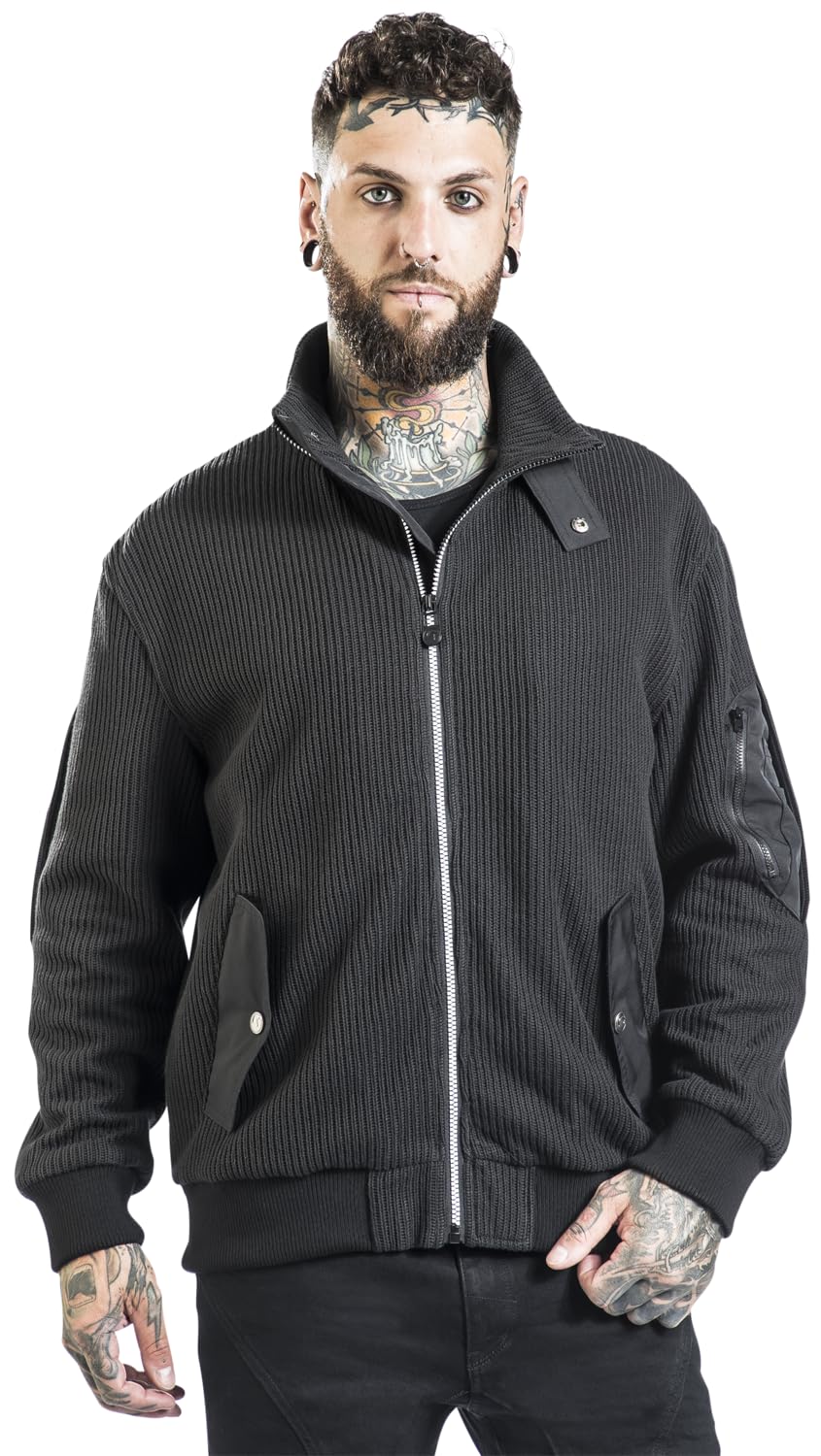 black-premium-by-emp-schwarze-bergangsjacke-strickoptik-herren image 2