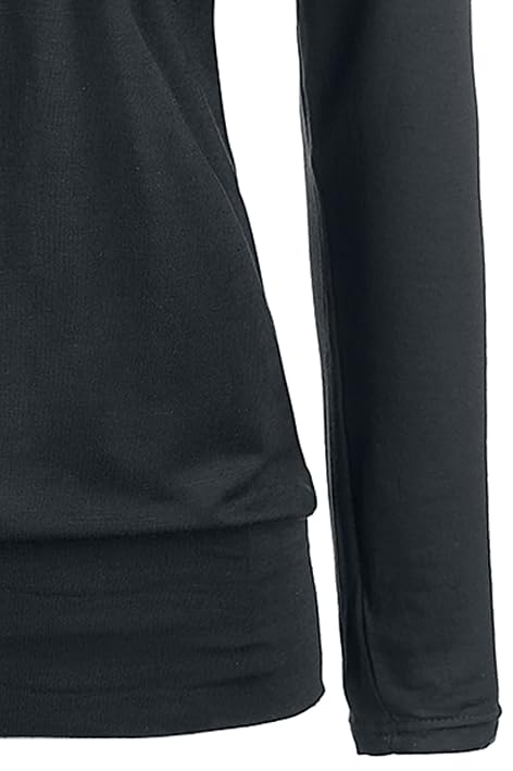 black-premium-by-emp-langarmshirt-damen-schwarz-mit-raffung-gr-l image 8