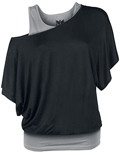 black-premium-by-emp-t-shirt-damen-m-double-layer-grau image 8