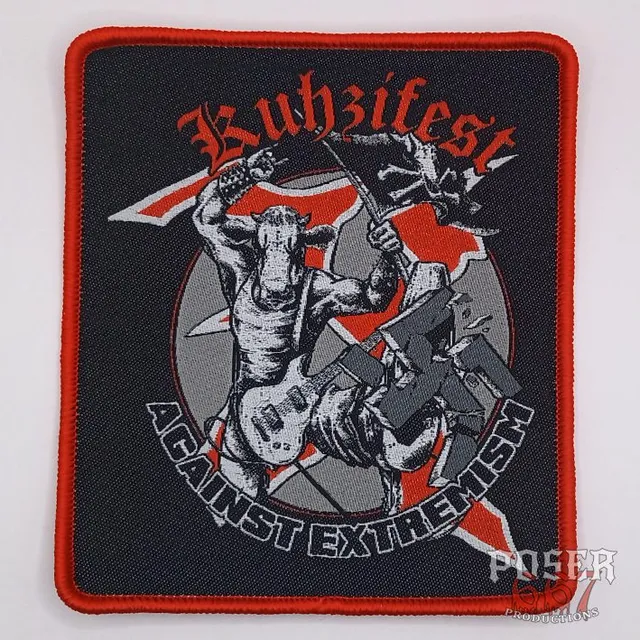 kuhzifest-against-extremism-patch-aufn-her-10-cm-gewebt image 1