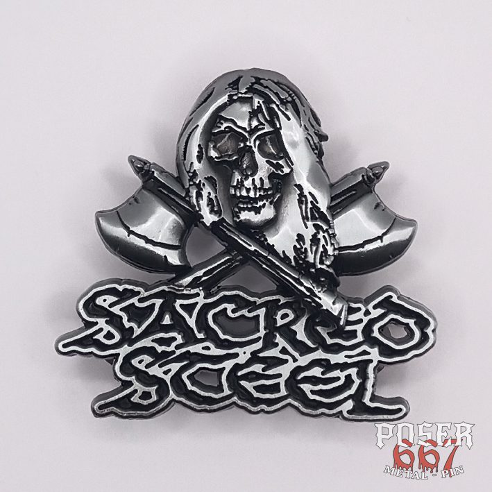 sacred-steel-3d-pin-anstecker-5-cm-antik-silber image 1