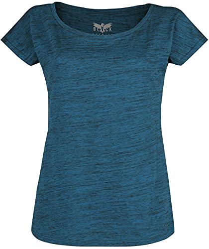 black-premium-by-emp-damen-t-shirt-blau-melange-gr-e-m image 6