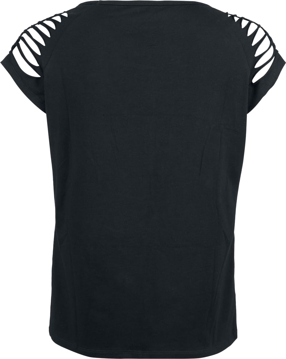 black-premium-by-emp-damen-t-shirt-schwarz-mit-ripped-rmeln image 3