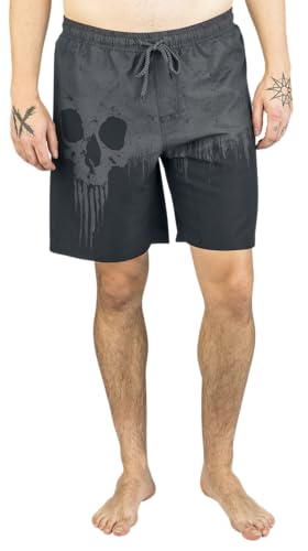 black-premium-by-emp-bademode-graue-badeshorts-skull-print-l image 7