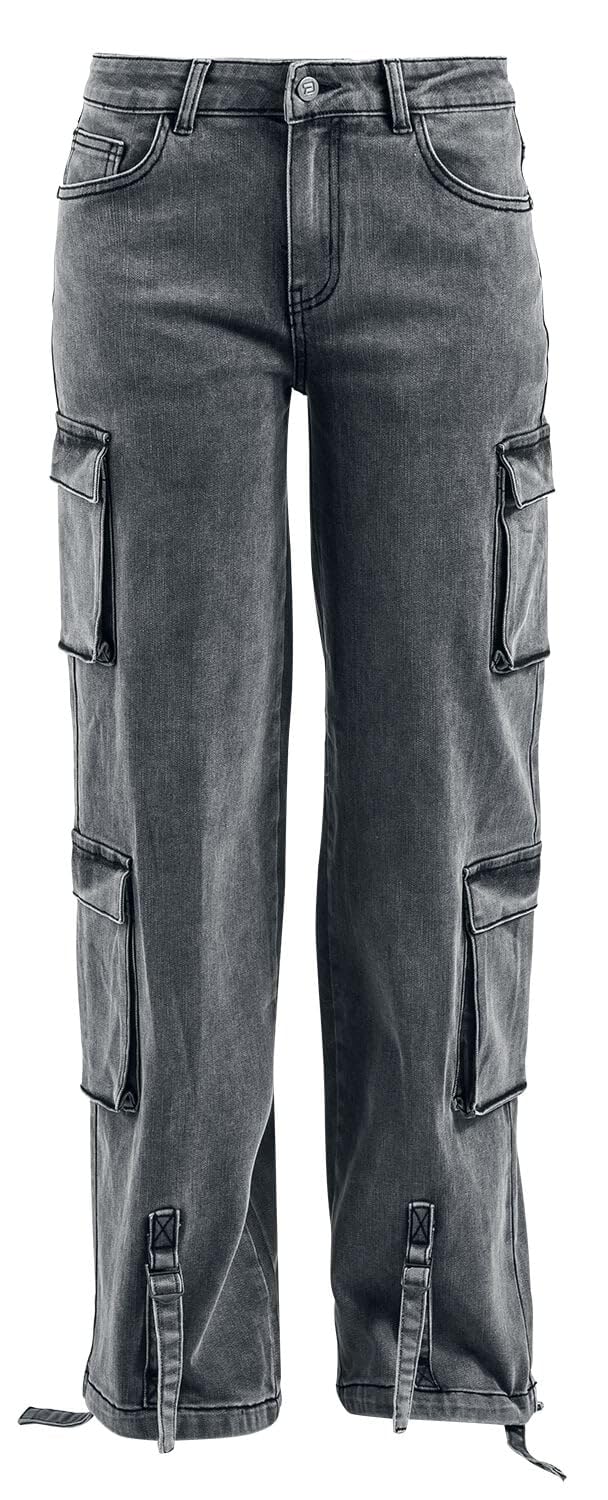 red-by-emp-cargohose-damen-grau-g-rtelschlaufen-taschen image 1
