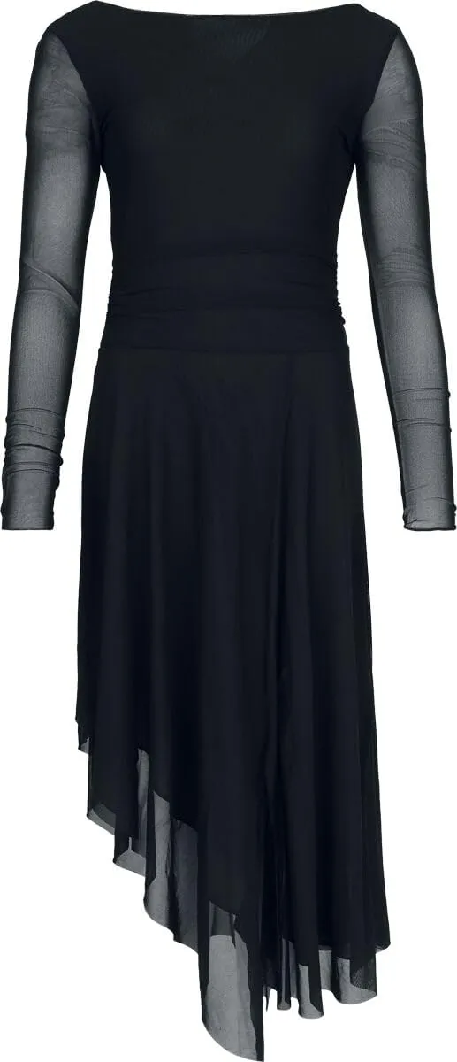 black-premium-essential-draped-dress-kleid-schwarz-m-mittellang image 1