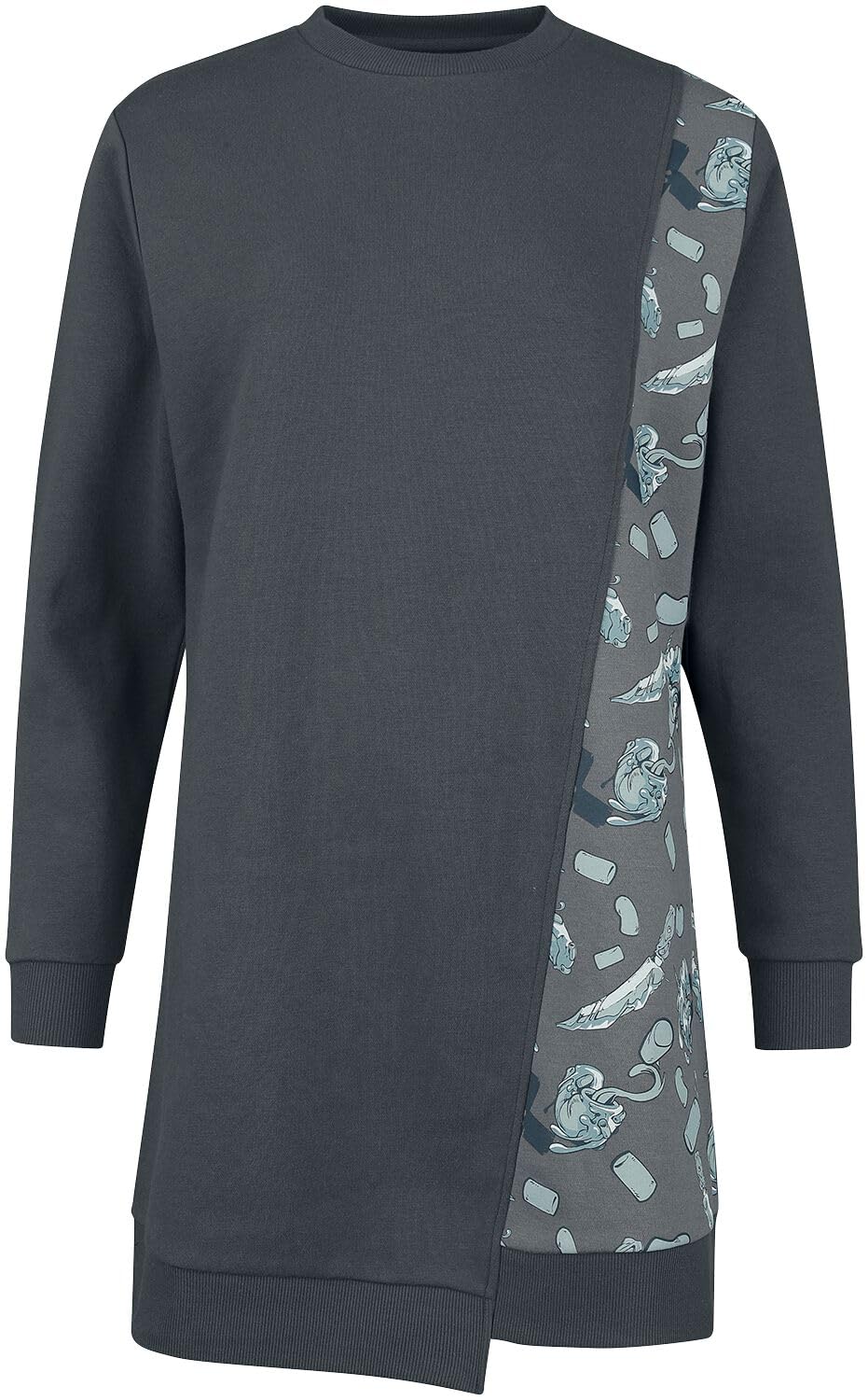 red-by-emp-sweatshirt-kleid-damen-grau-asymmetrischer-saum image 1