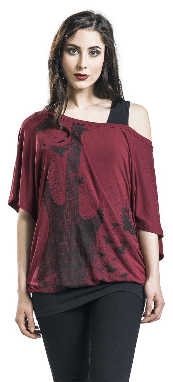 black-premium-by-emp-double-layer-t-shirt-gitarre-damen-xxl image 2