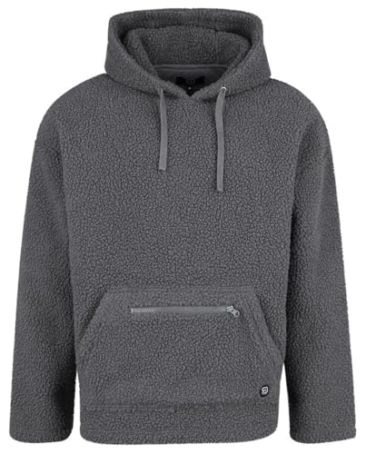 red-by-emp-grauer-kapuzenpullover-teddyfell-herren-hoodie image 6