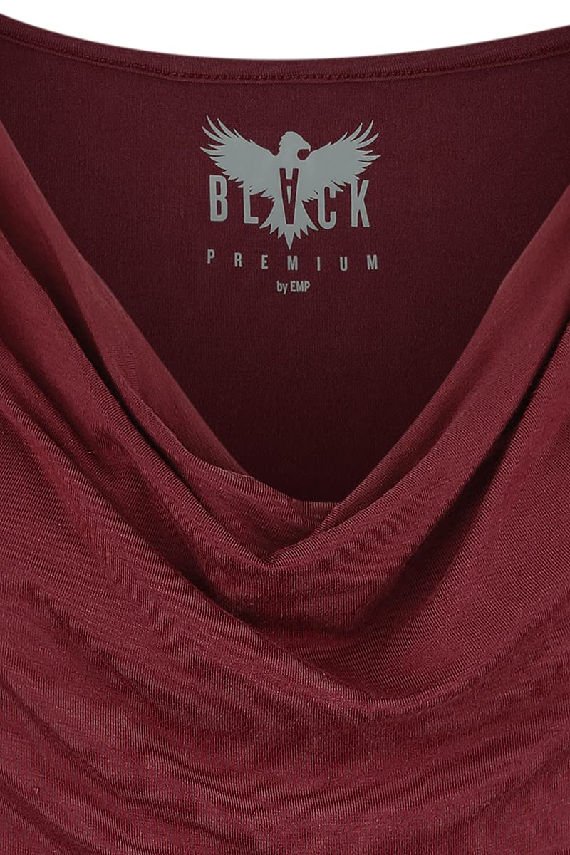 black-premium-by-emp-damen-t-shirt-bordeaux-wasserfall-m image 5