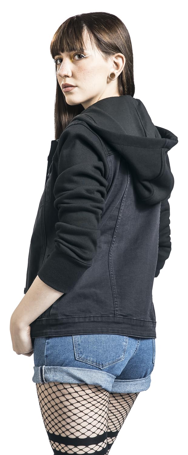 red-by-emp-jeansjacke-damen-schwarz-sweat-rmel-l image 5