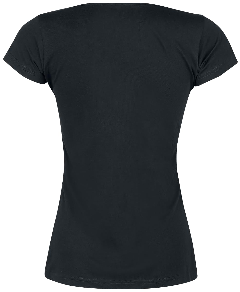 black-premium-by-emp-damen-t-shirt-schwarz-mit-raffungen image 3