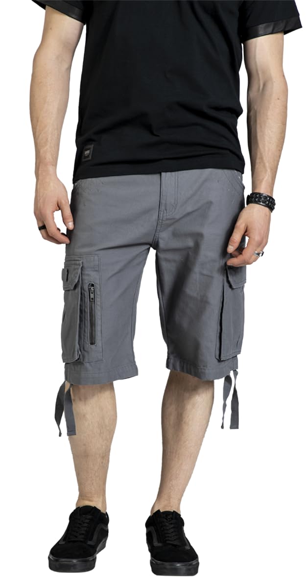 black-premium-army-vintage-shorts-hose-grau-herren image 2