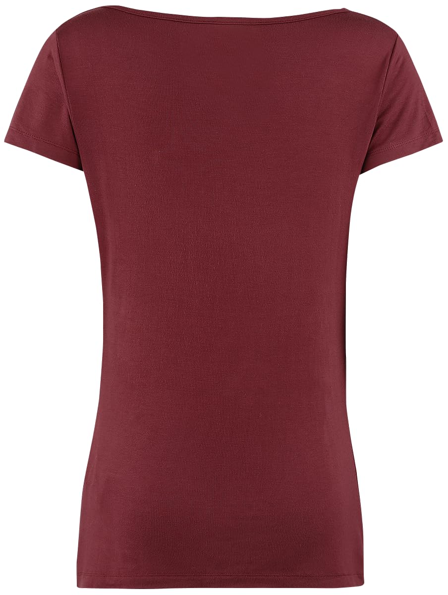black-premium-by-emp-damen-t-shirt-bordeaux-wasserfall-m image 3