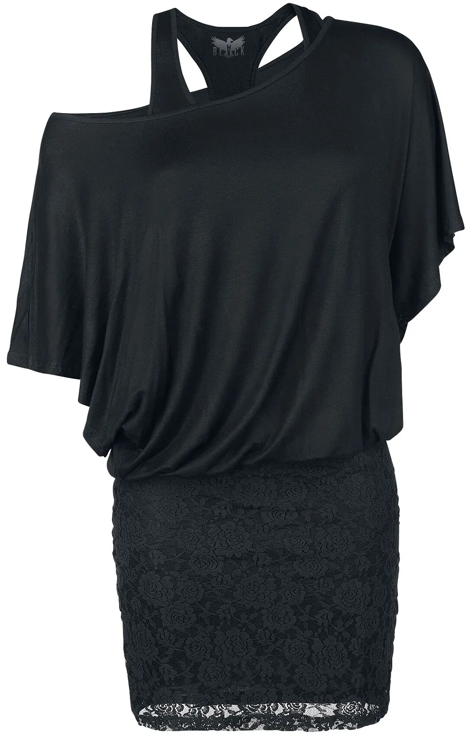 black-premium-by-emp-double-layer-kleid-spitze-schwarz-l image 1