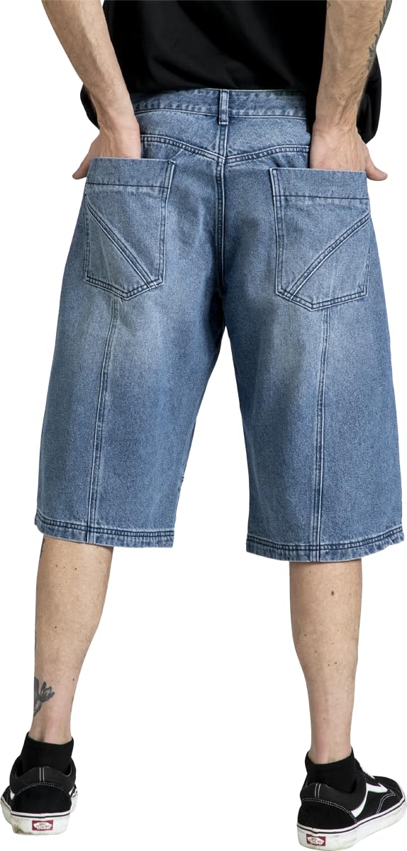 red-by-emp-blaue-baggy-shorts-herren-l-knielang image 7
