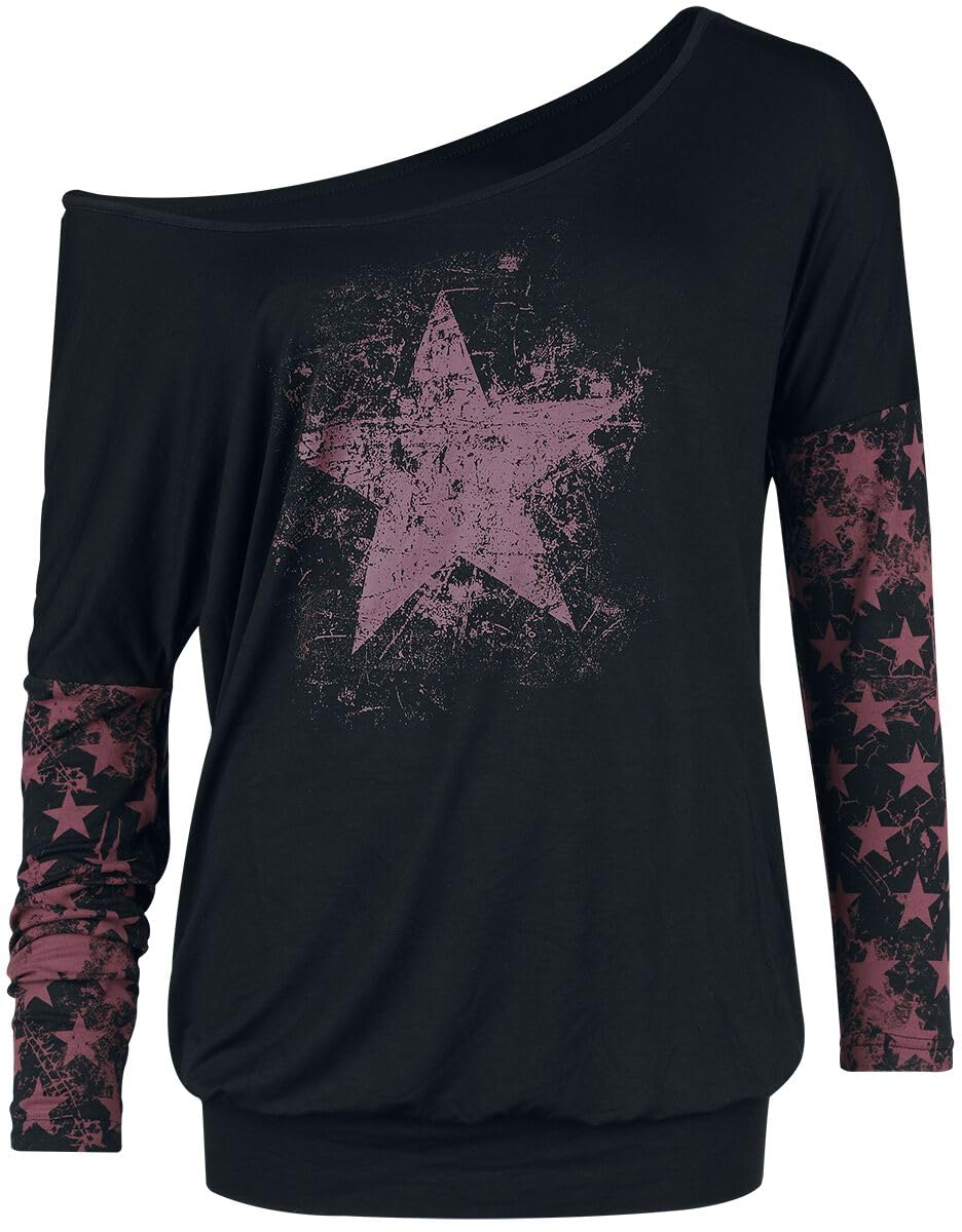red-by-emp-schwarzes-langarmshirt-mit-u-boot-ausschnitt image 1