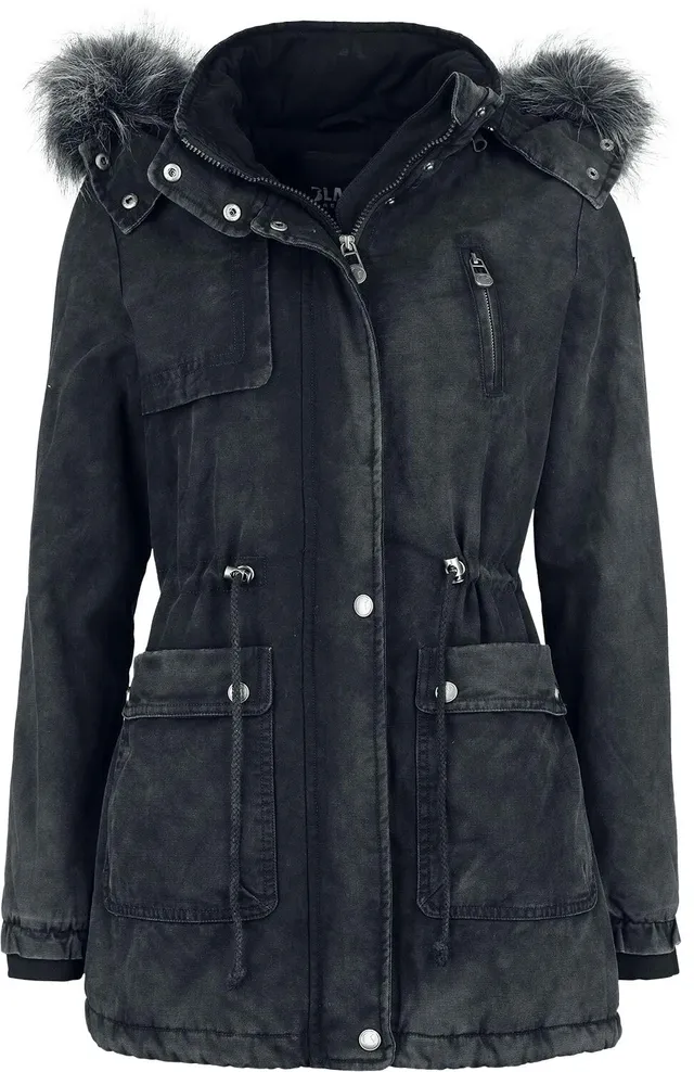 black-premium-by-emp-damen-winterjacke-dunkelgrau-teddyfell image 1