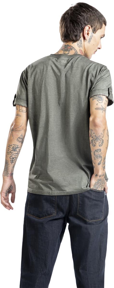 black-premium-by-emp-herren-t-shirt-gr-n-totenkopf-frontprint-links image 6