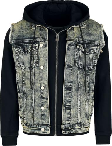 black-premium-kapuzenjacke-herren-schwarz-blau-reissverschluss-m image 6