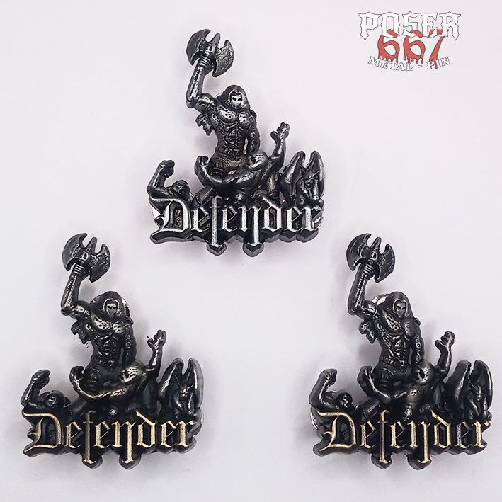 poser667-defender-warrior-3d-pin-metall-antik-silber image 2