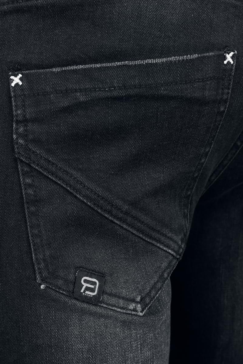 red-by-emp-hosen-jeans-schwarz-cut-outs-herren-32w-34l image 5