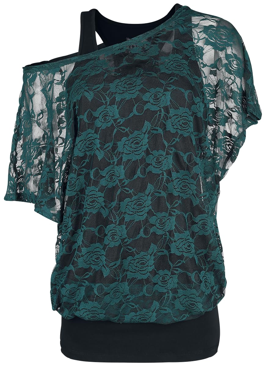 black-premium-top-schwarz-gr-ne-spitze-t-shirt-4xl image 3