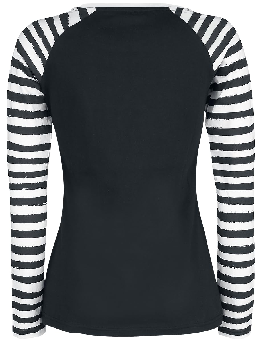 red-by-emp-longsleeves-langarmshirt-damen-schwarz-streifen-rmel-m image 3