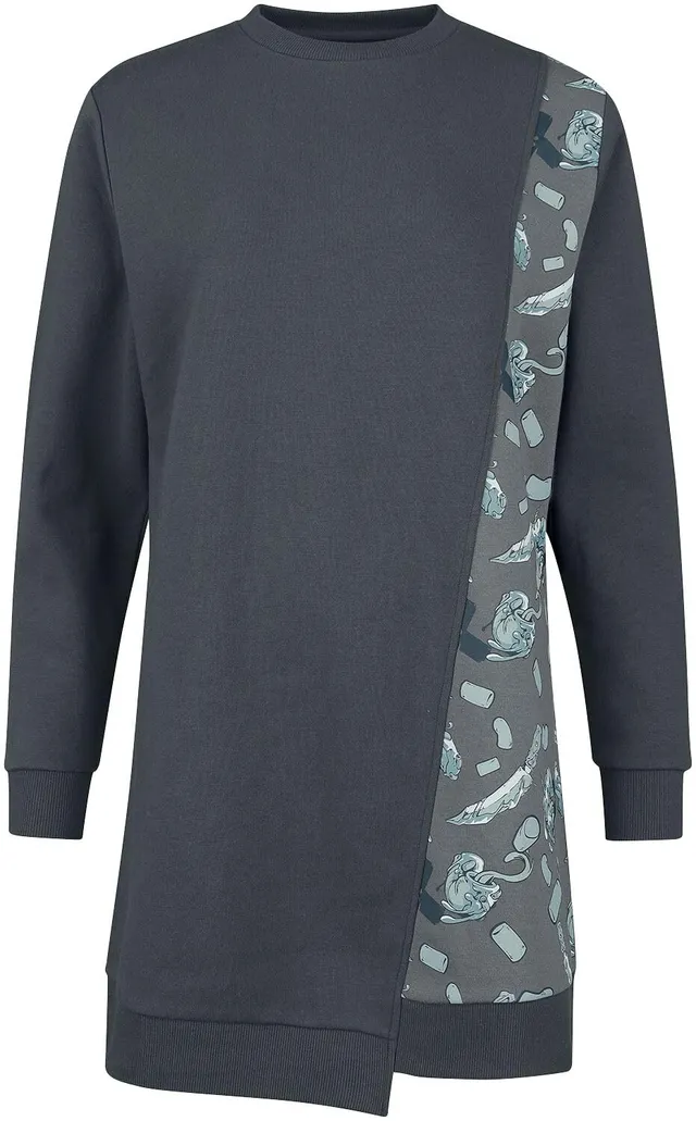 red-by-emp-sweatshirt-kleid-damen-grau-asymmetrischer-saum image 1