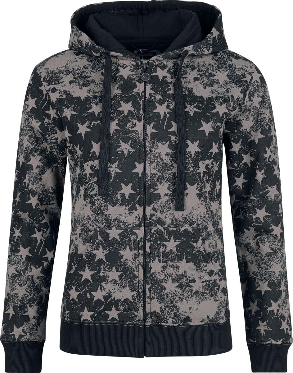 red-by-emp-kapuzenjacke-sternen-allover-print-schwarz image 1