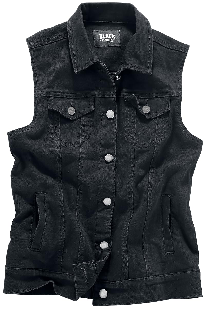 black-premium-by-emp-jeansweste-schwarz-rmellos-damen image 6