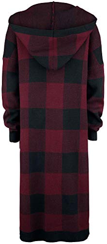 black-premium-cardigan-kariert-kapuze-schwarz-rot-5xl image 7