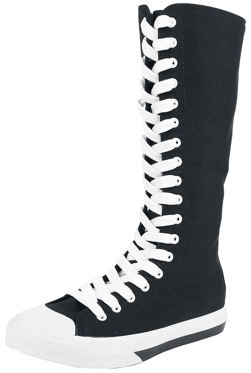 red-by-emp-schwarze-high-top-sneaker-damen-schwarz image 2