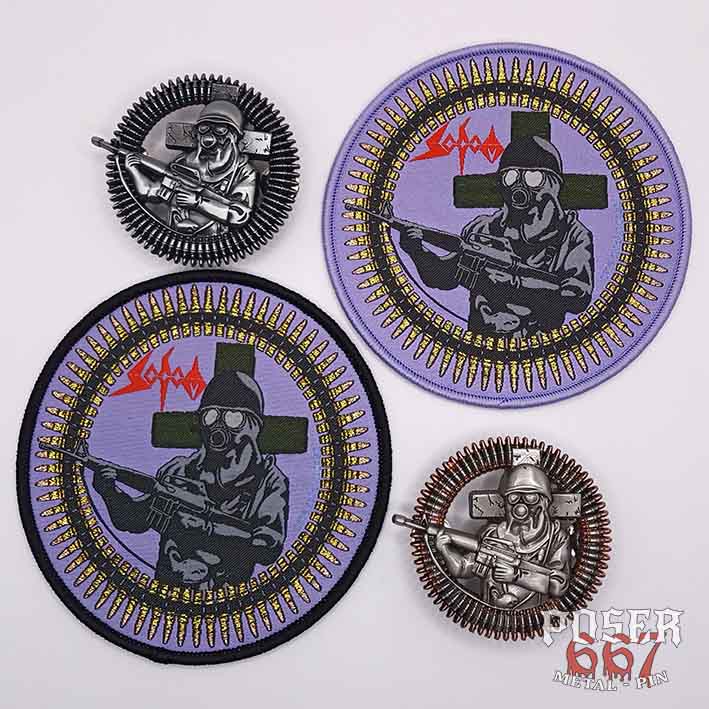 sodom-persecution-mania-patch-rund-violetter-rand-9-cm image 2