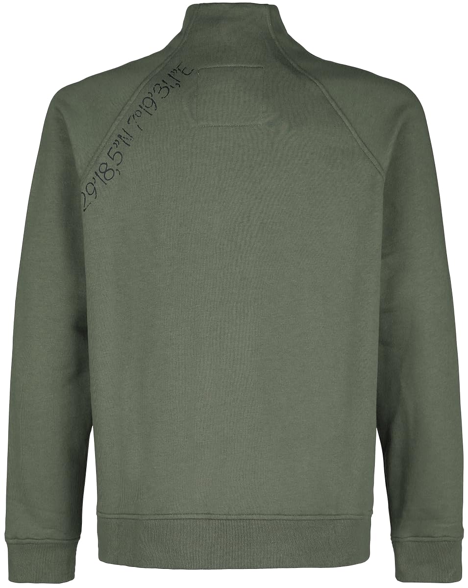 red-by-emp-pullover-herren-sweatshirt-oliv-reissverschluss image 3