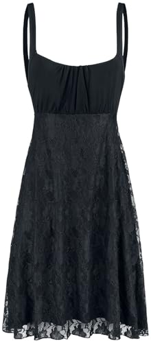black-premium-by-emp-schwarzes-kleid-mit-spitzenrock-damen-m image 7